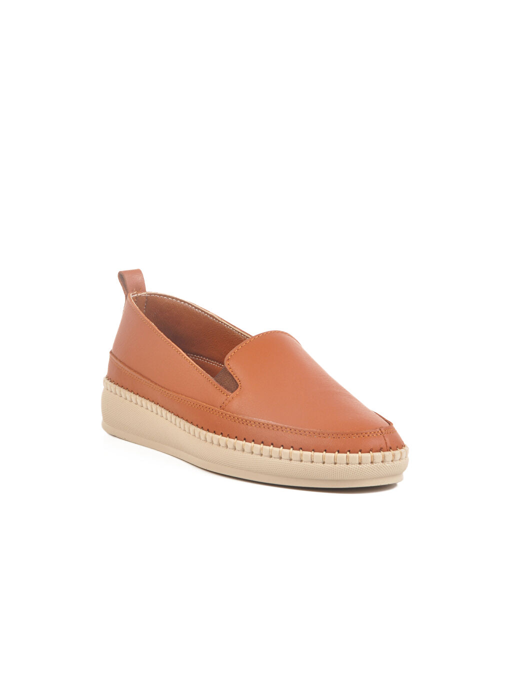 Kahverengi Taba Hakiki Deri Anatomik Kadın Casual Ayakkabı F-7010 Z-2