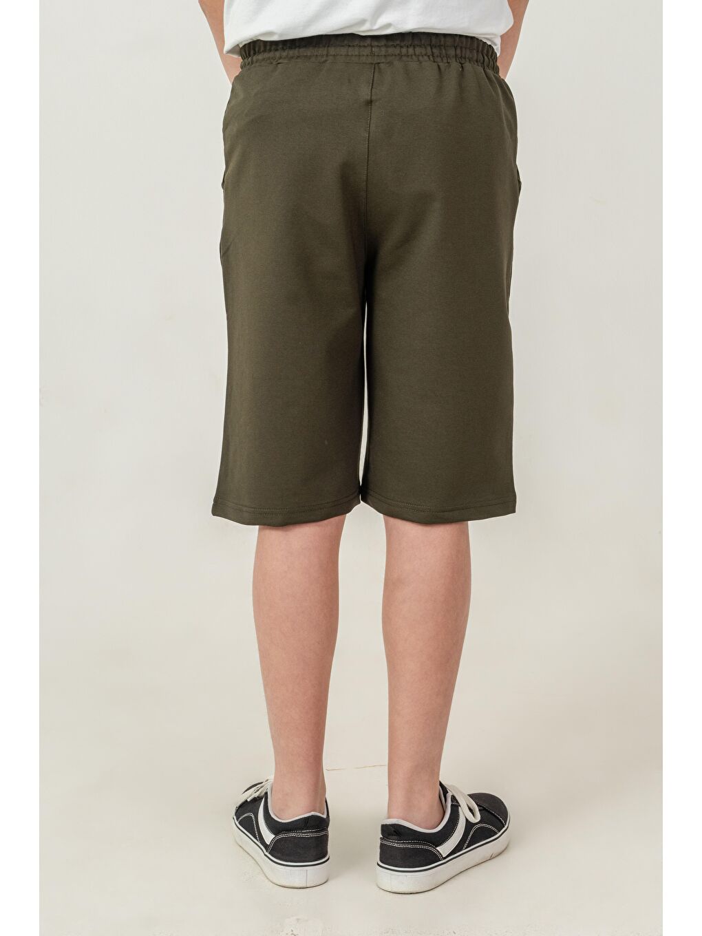 Haki West Coast Baskılı Yanlar Çıtçıtlı Erkek Çocuk Şort-6