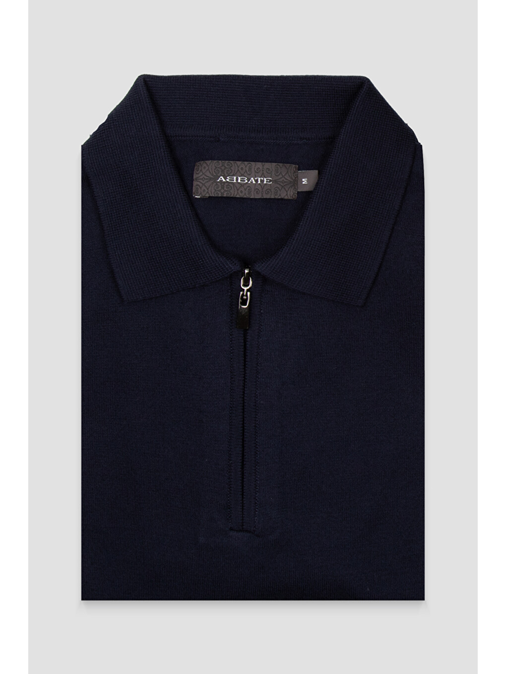 Mono Triko Örme Kaşmir Karışımlı Modern Fit Lacivert Polo Yaka Erkek Düz Polo Shirt-3