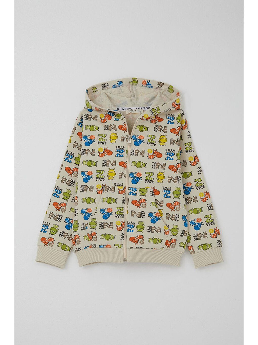 Ekru Erkek Çocuk Eşofman Takımı Zebra Macerası Krem (1.5-5 Yaş)-1