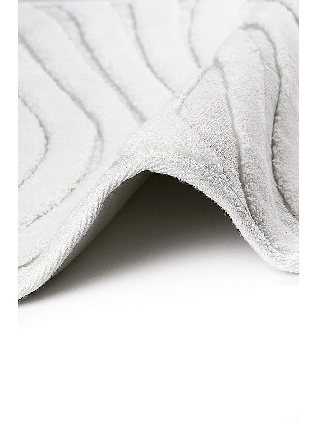 Chrimp Doğal Pamuklu 2'li Banyo Paspas Seti 60x100+50x60 Cm - Beyaz-3