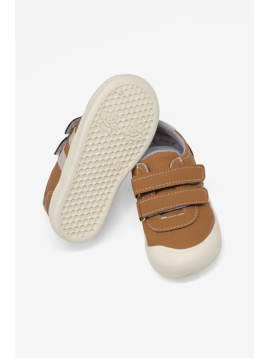 Kahverengi Bebek Unisex Camel İlk Adım Cırtlı Snaker-3