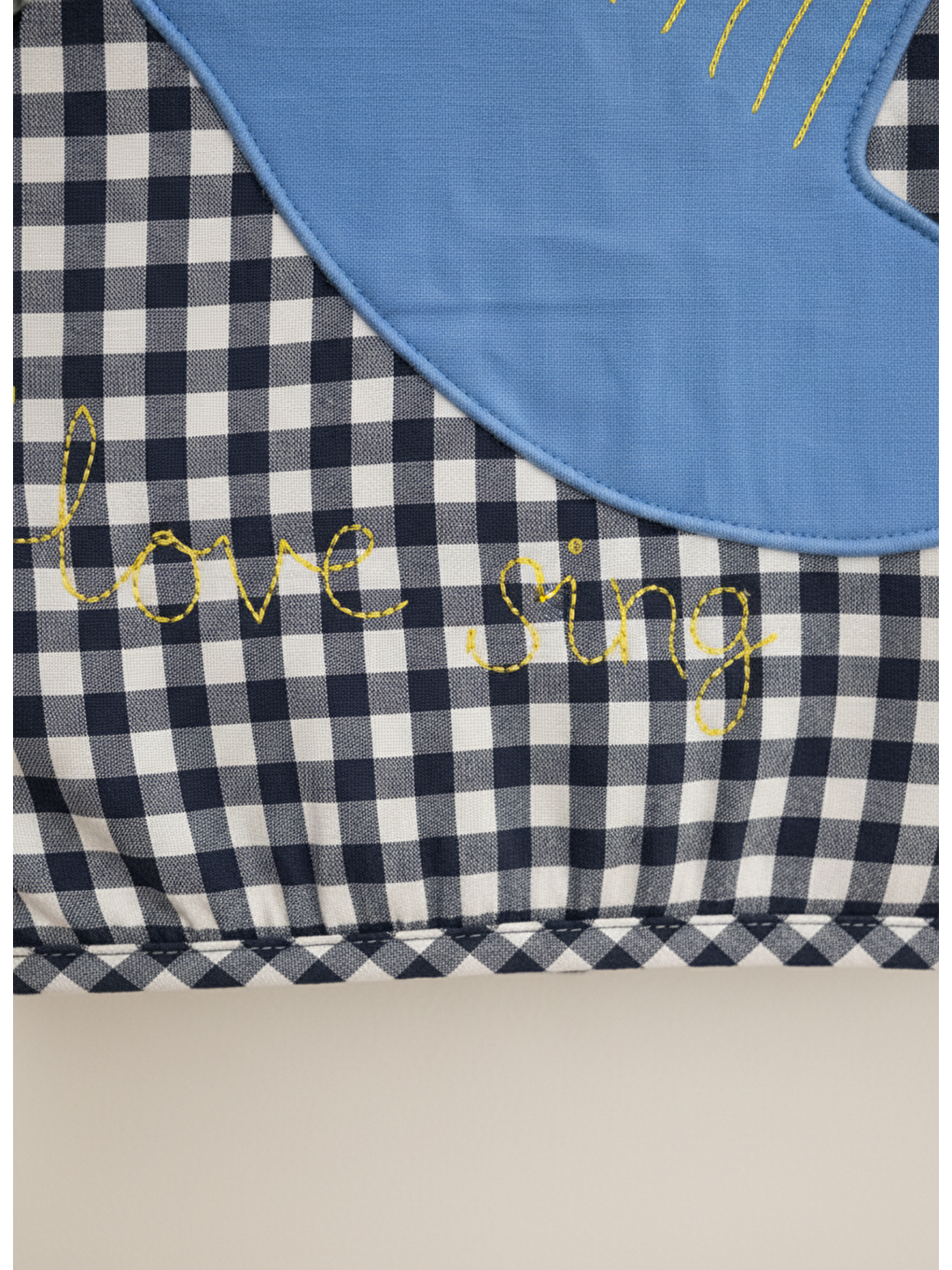 Karışık Unisex Çocuk Pamuklu Lacivert Ekose Kuş Aplikeli Yelek – Yumuşak Dolgulu-3