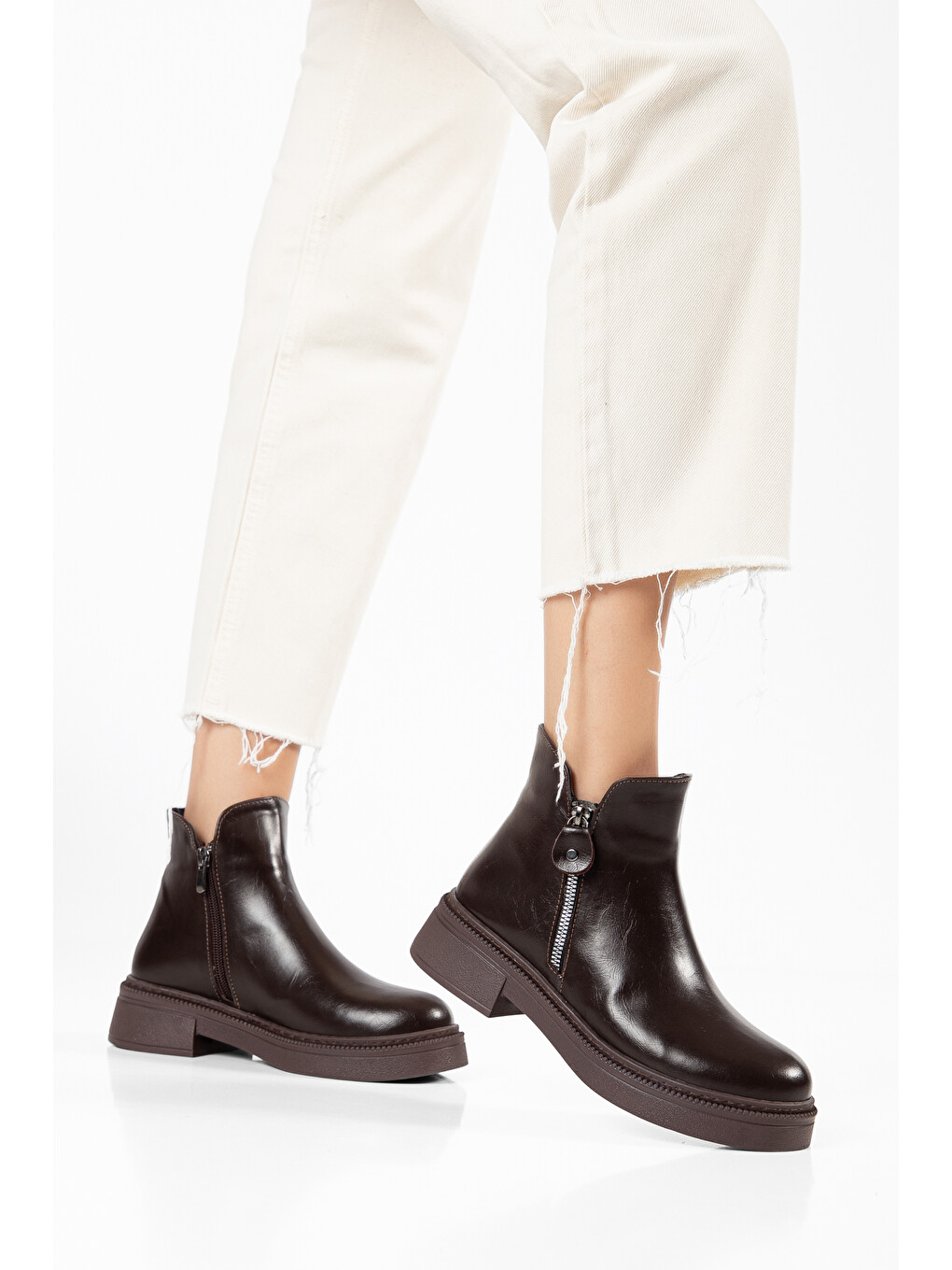 Kahverengi D0899 Soğuk Geçirmez Kışlık Kadın Bot & Bootie-2