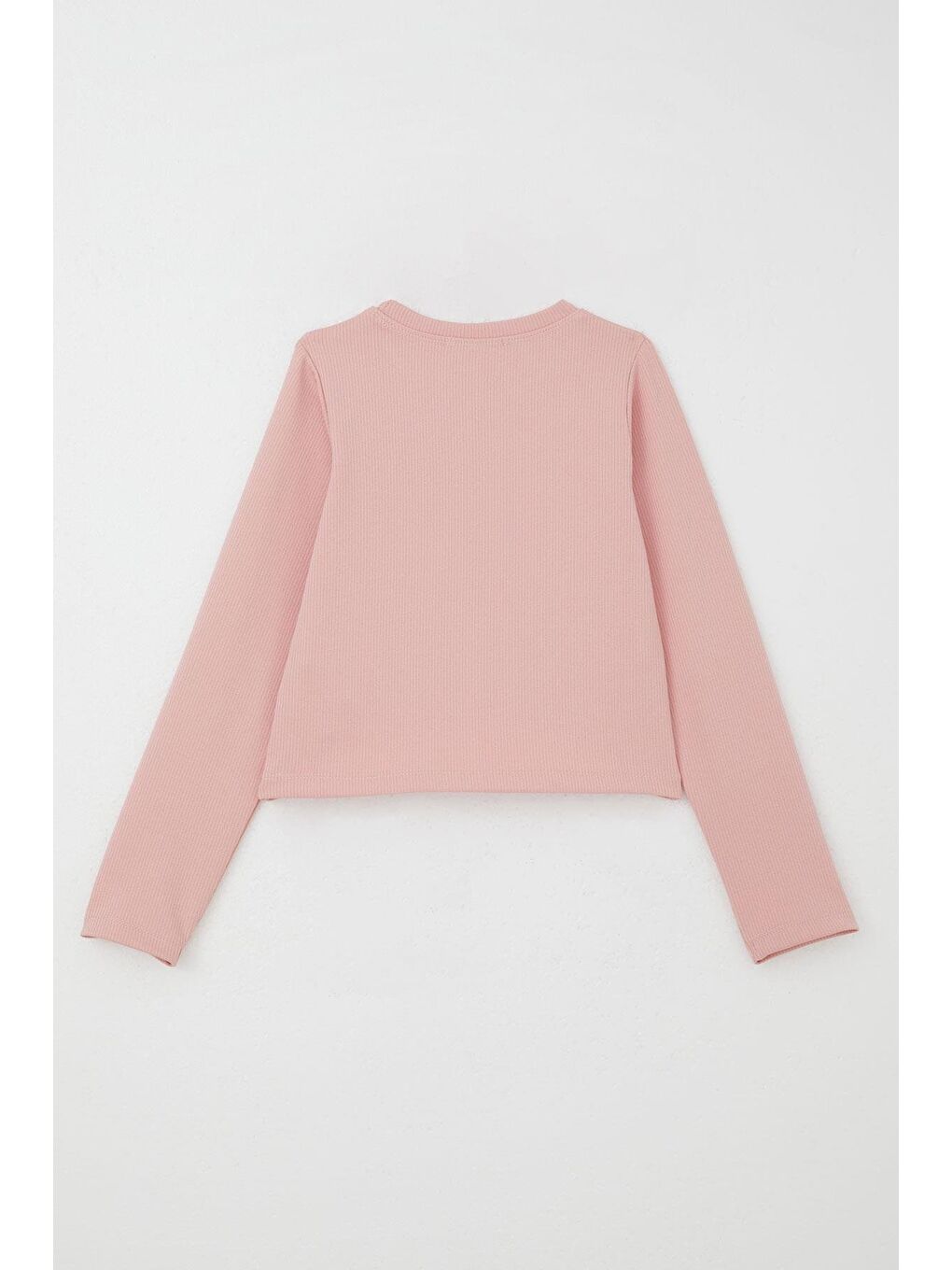 Pembe Kız Çocuk Taytlı Takım Fiyonk Göbek Dekolte Detaylı Gülkurusu (6-12 Yaş)-3