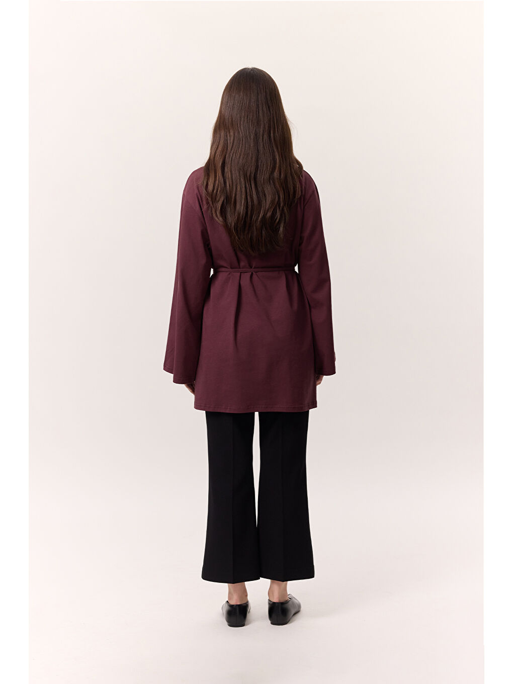 Bağlama Detaylı Oversıze Tshırt Bordo-6