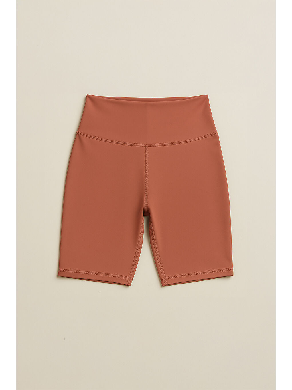 Kahverengi Yüksek Bel Toparlayıcı Kadın Spor Kısa Tayt-1