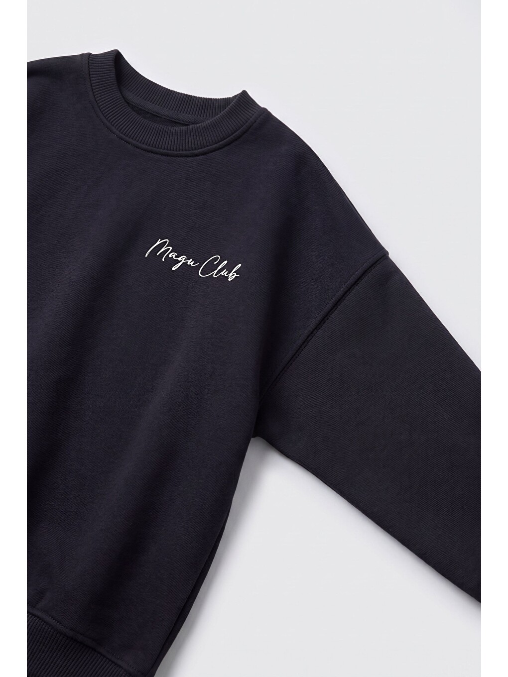 Çocuk Siyah Basic Sweatshirt Ve Eşofman Altı Takımı-1