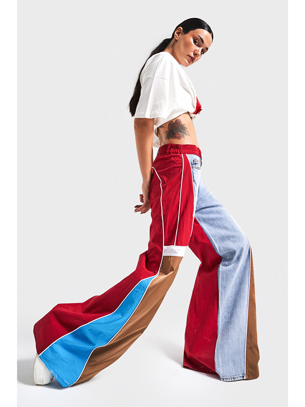 Mavi Kadın Jean Çoklu Renk Çift Parça Palazzo Fit Tasarım Pantolon-1