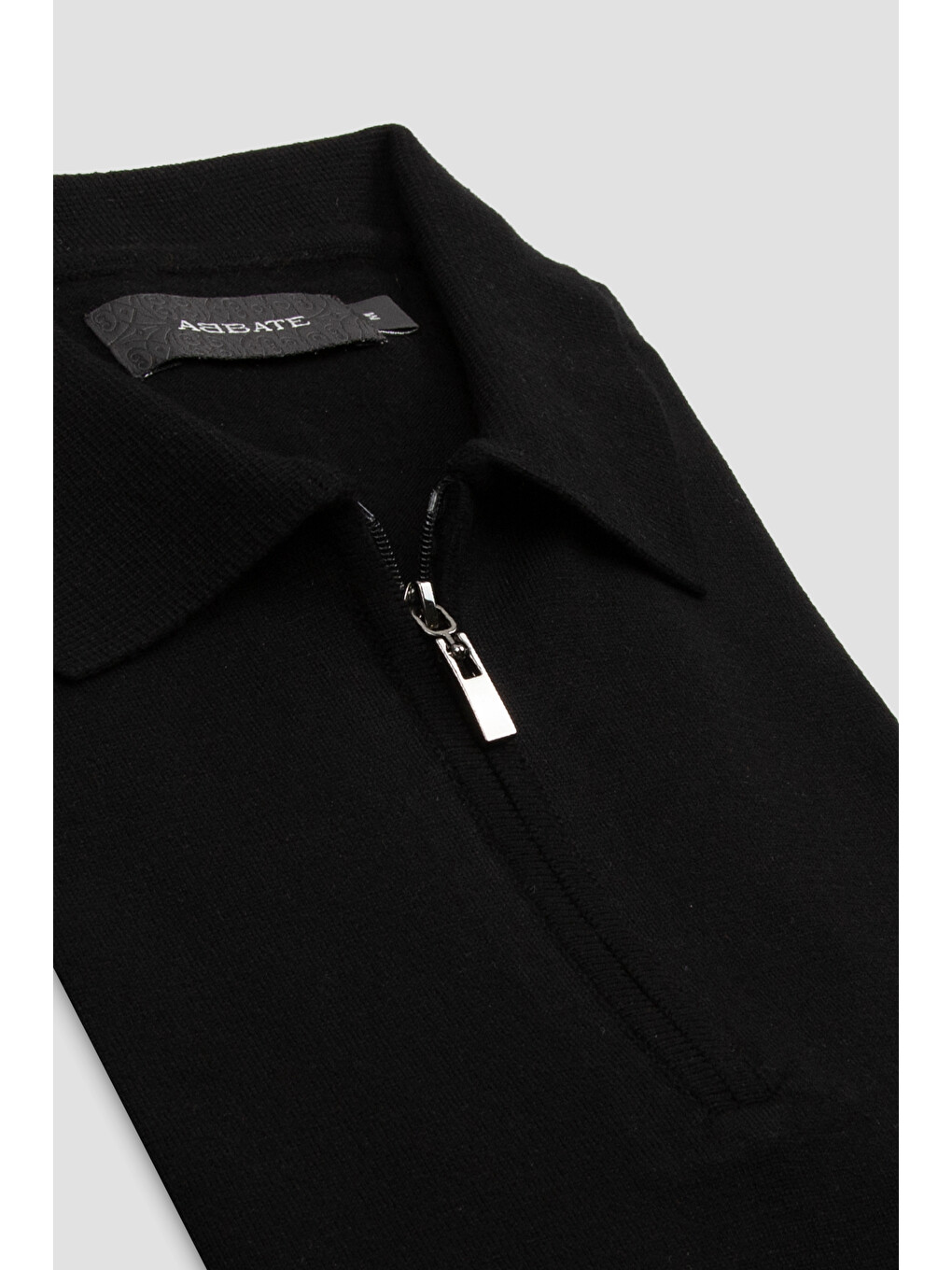 Mono Triko Örme Kaşmir Karışımlı Modern Fit Siyah Polo Yaka Erkek Düz Polo Shirt-1