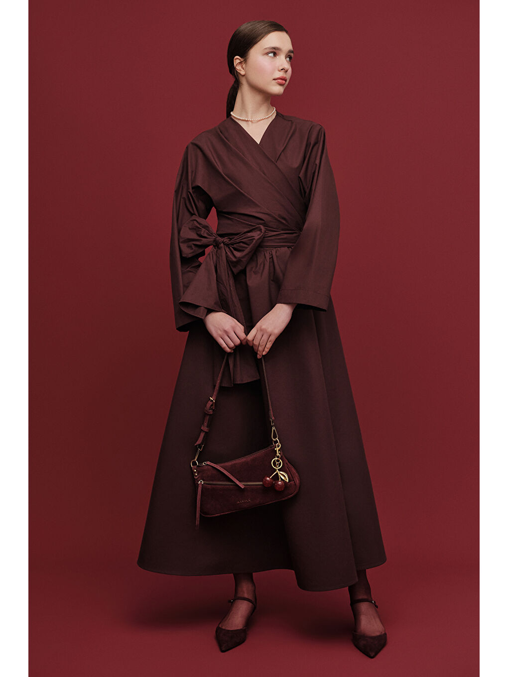 Kimono Tarz Premıum Gömlek Bordo-1