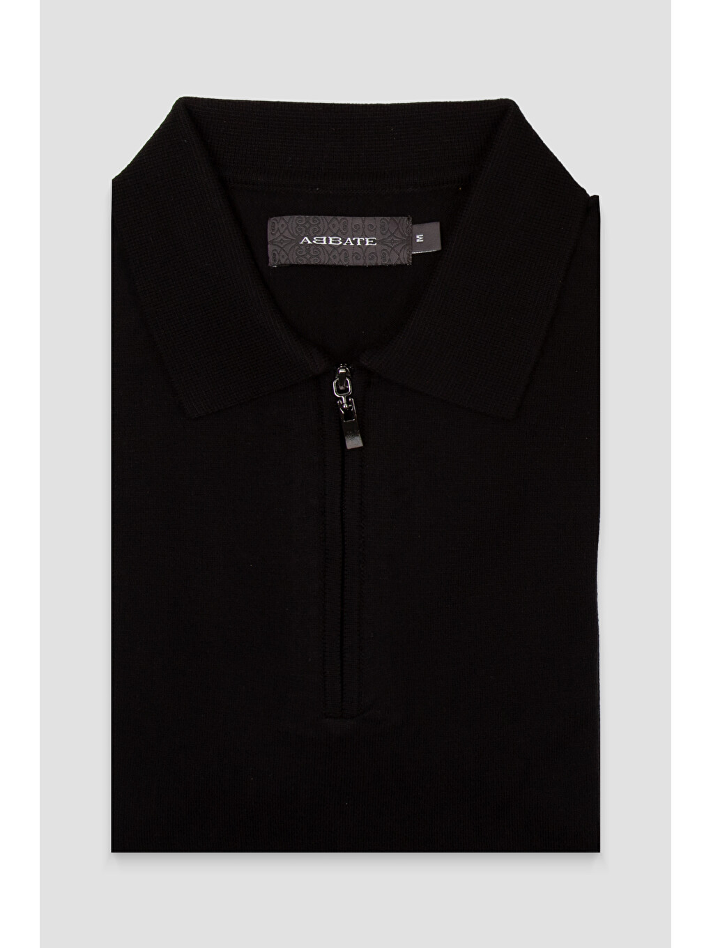 Mono Triko Örme Kaşmir Karışımlı Modern Fit Siyah Polo Yaka Erkek Düz Polo Shirt-3