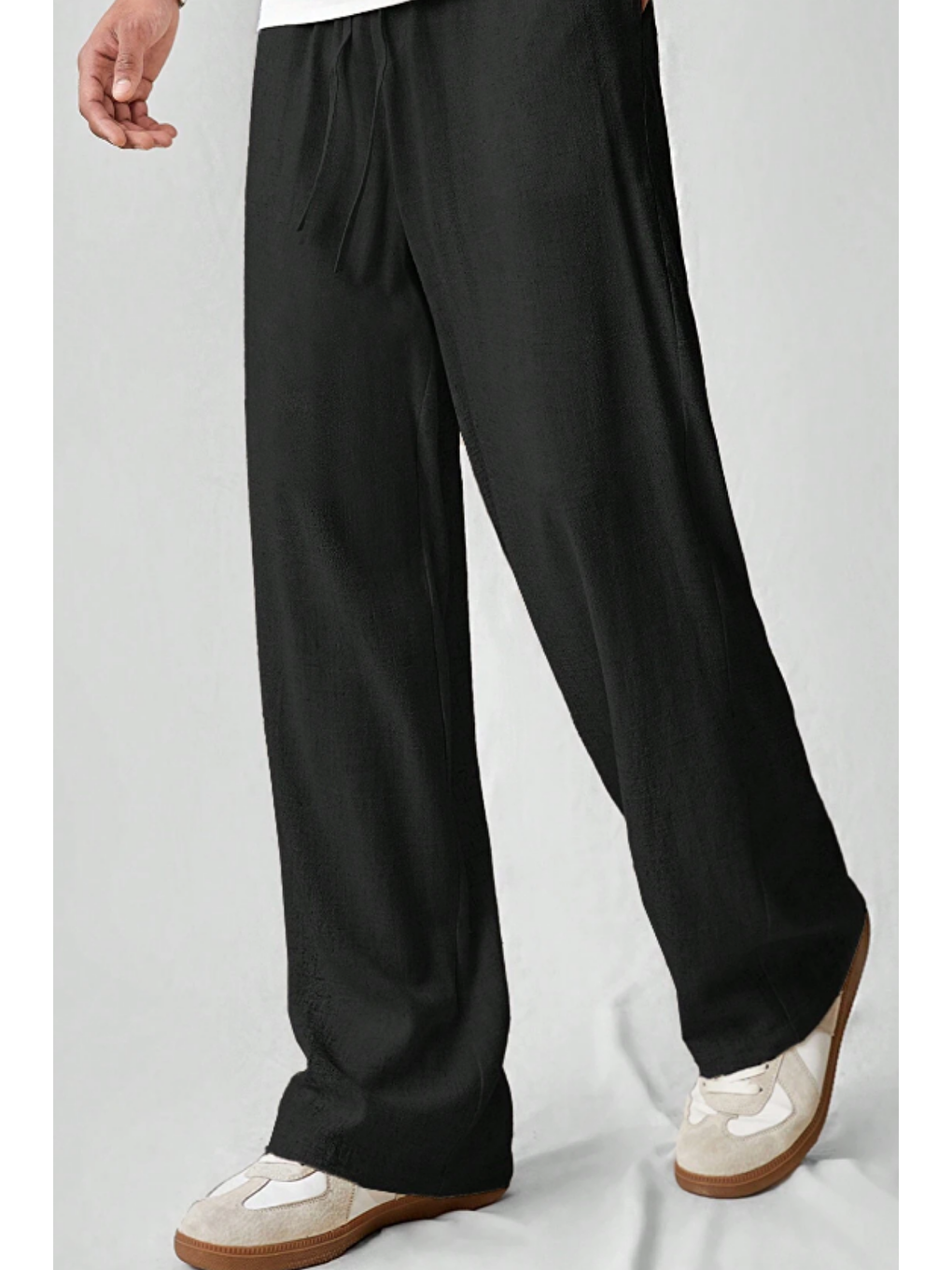 Hafif Ve Rahat Müslin Baggy Erkek Pantolon - Siyah-2