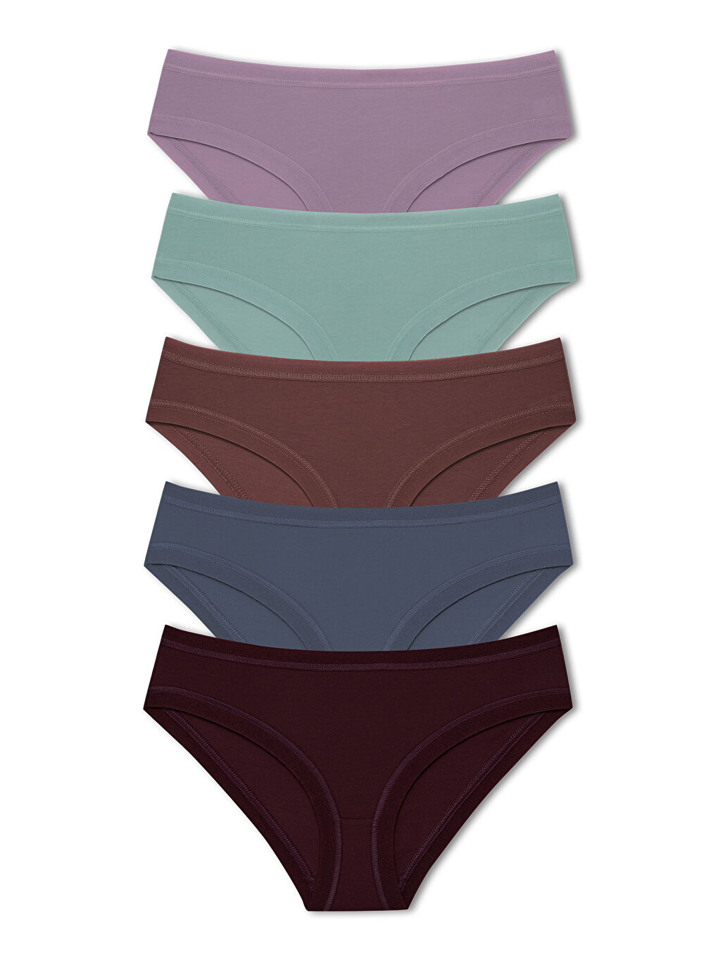 Karışık Pamuklu Bel Paça Lastikli Kadın Külot 5'li Paket