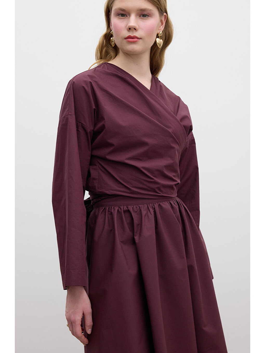 Kimono Tarz Premıum Gömlek Bordo-6