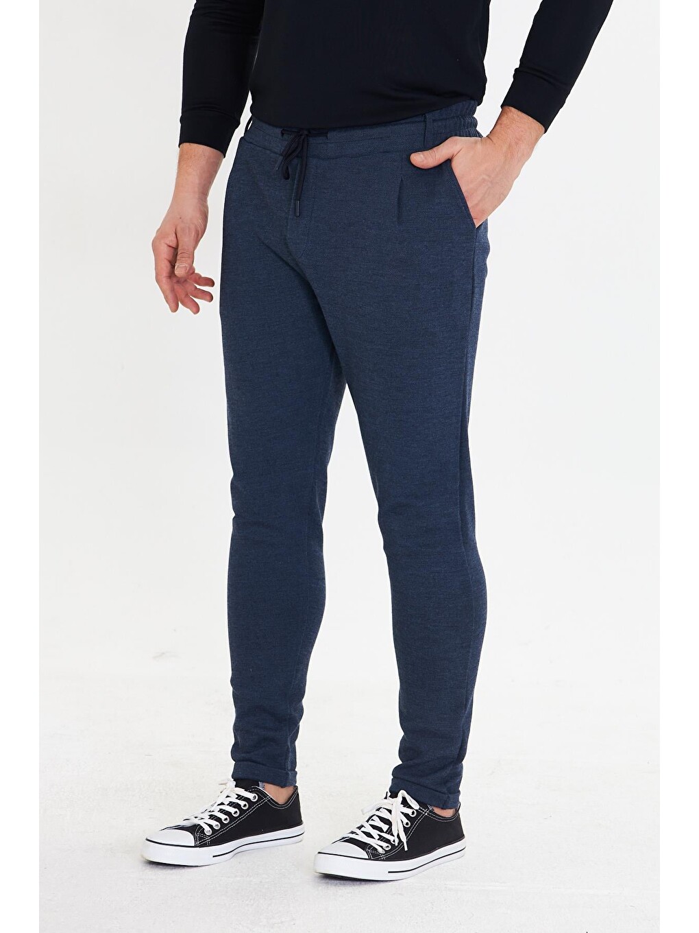 Erkek Polycotton Esnek Jogger Pantolon Lacivert 5801-L-3