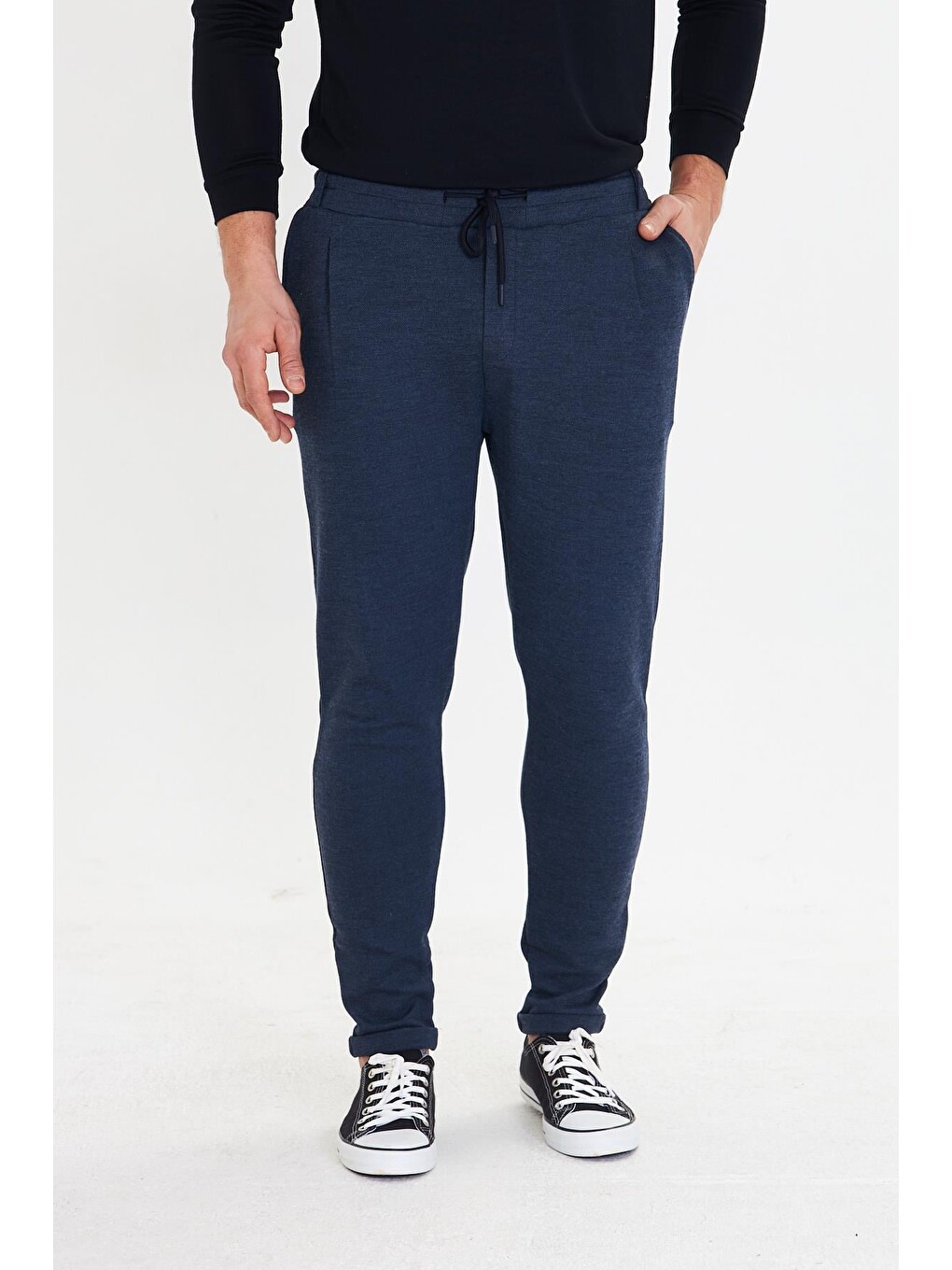 Erkek Polycotton Esnek Jogger Pantolon Lacivert 5801-L-4