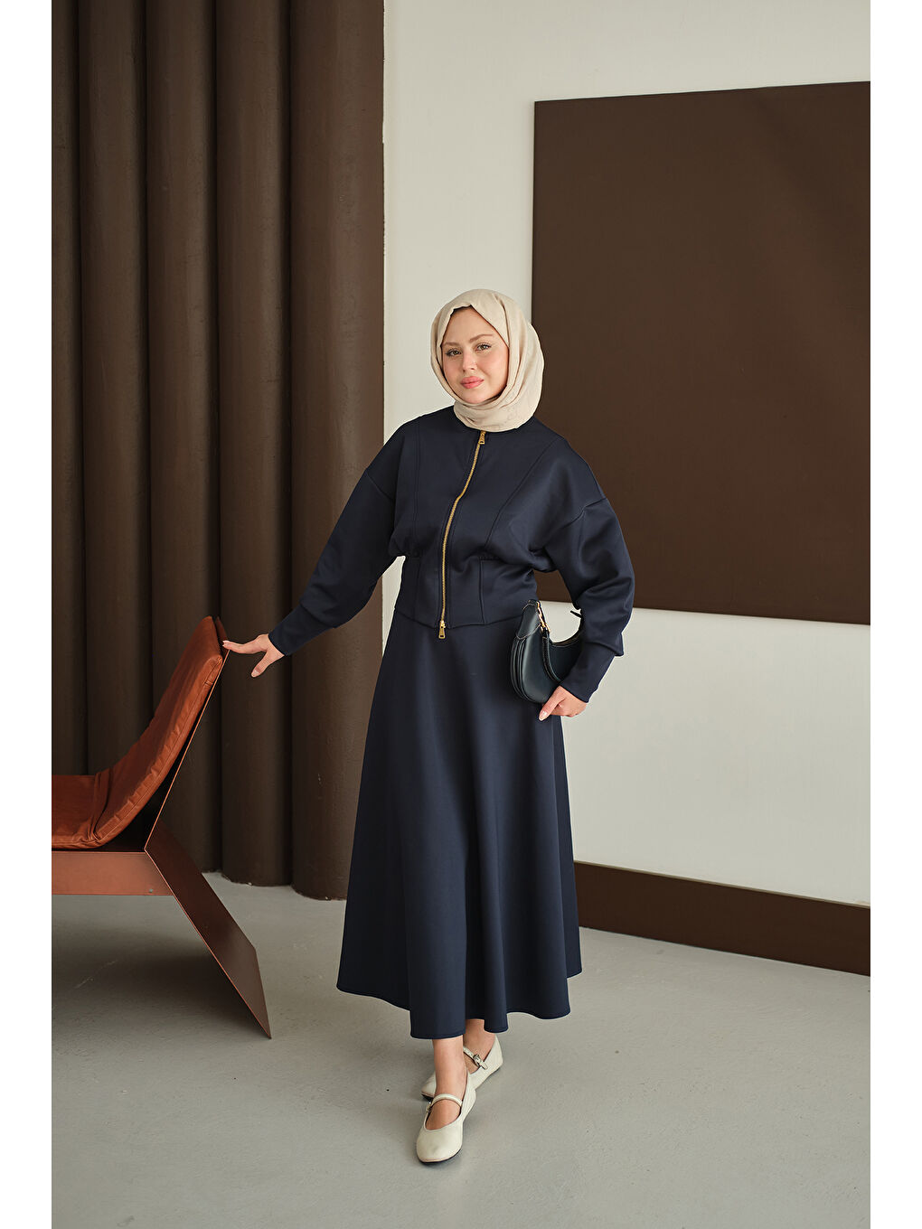 Kadın Beli Korse Detay Takım Lacivert-3