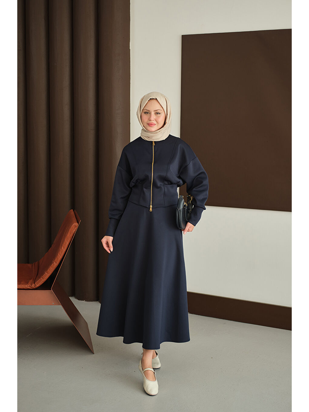 Kadın Beli Korse Detay Takım Lacivert-4