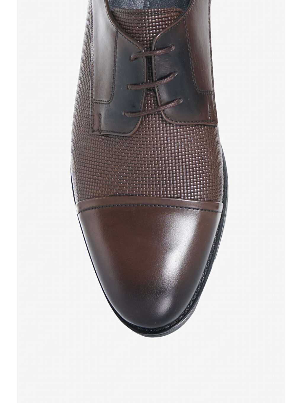 Erkek Kahverengi %100 Deri Klasik Ayakkabı-2