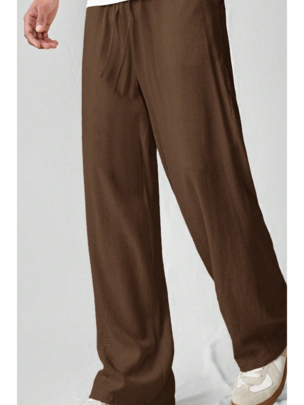 Hafif Ve Rahat Müslin Baggy Erkek Pantolon - Kahverengi-2