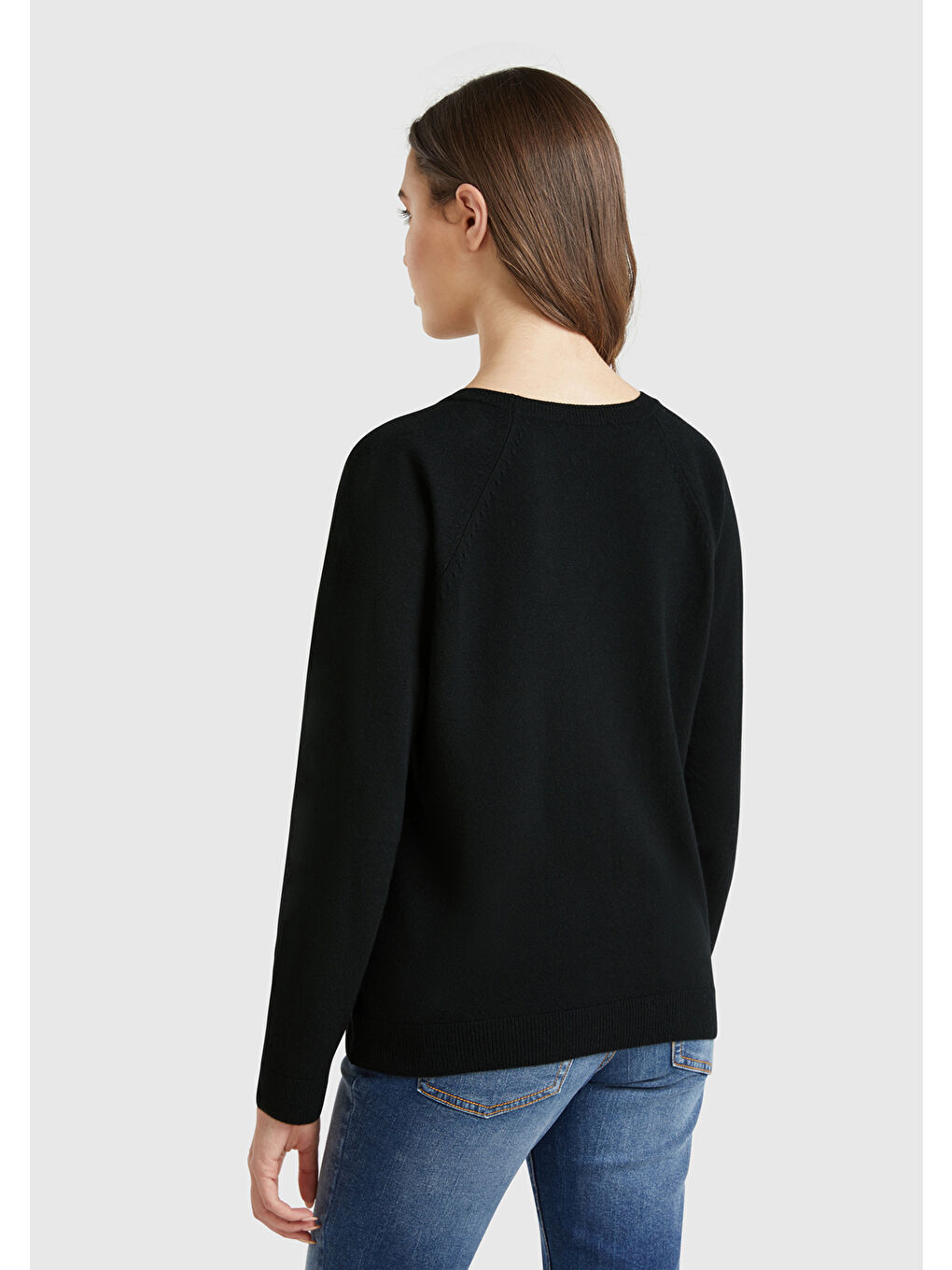 Siyah Kadın Sİyah Kaşmir Karışımlı Kazak-2