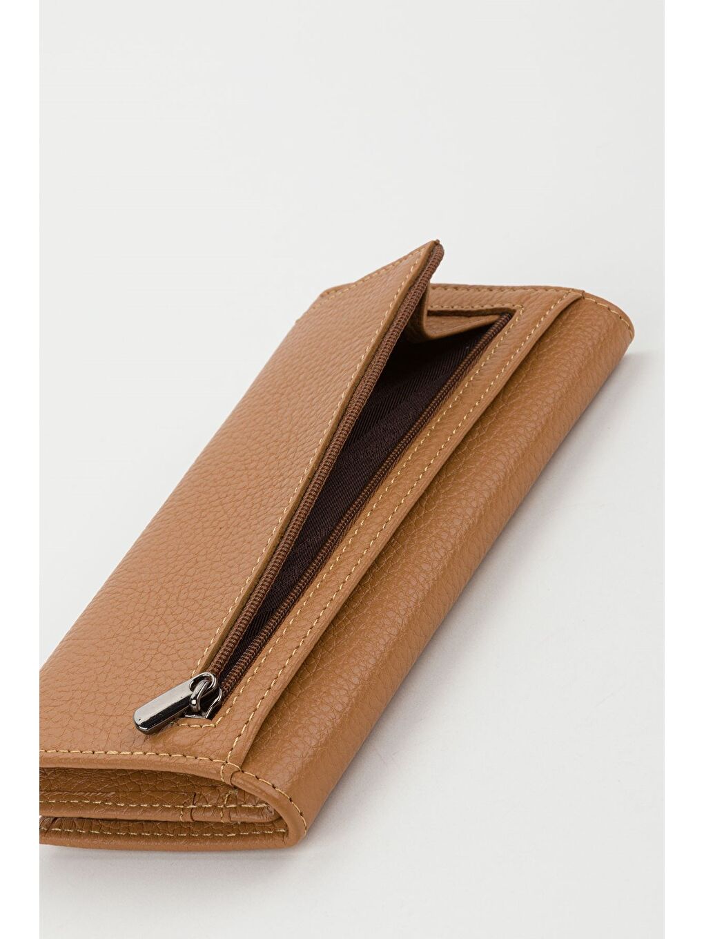 Kahverengi Kutulu Hakiki Deri Buz Mavi Büyük Boy Kadın El Portföyü Kartlık Cüzdan-6