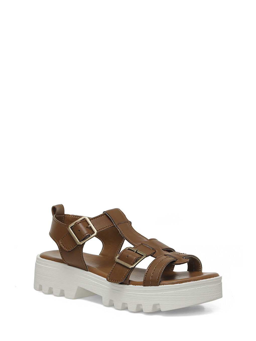 Kahverengi 325568.Z 5FX Taba Kadın Kalın Taban Sandalet-1