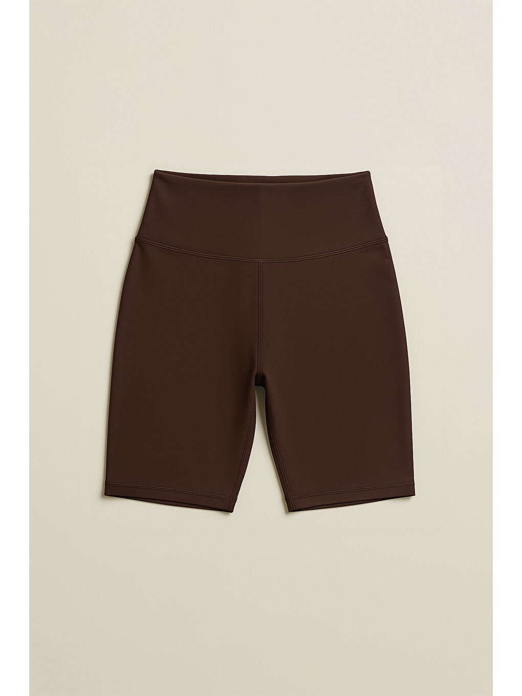 Kahverengi Yüksek Bel Toparlayıcı Kadın Spor Kısa Tayt-1