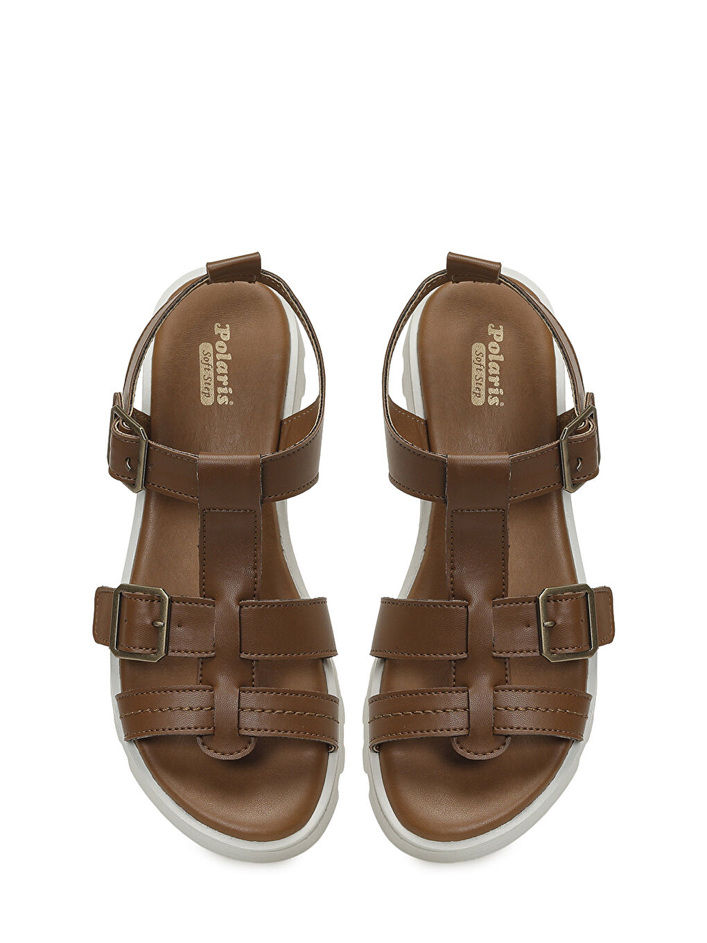 Kahverengi 325568.Z 5FX Taba Kadın Kalın Taban Sandalet-3