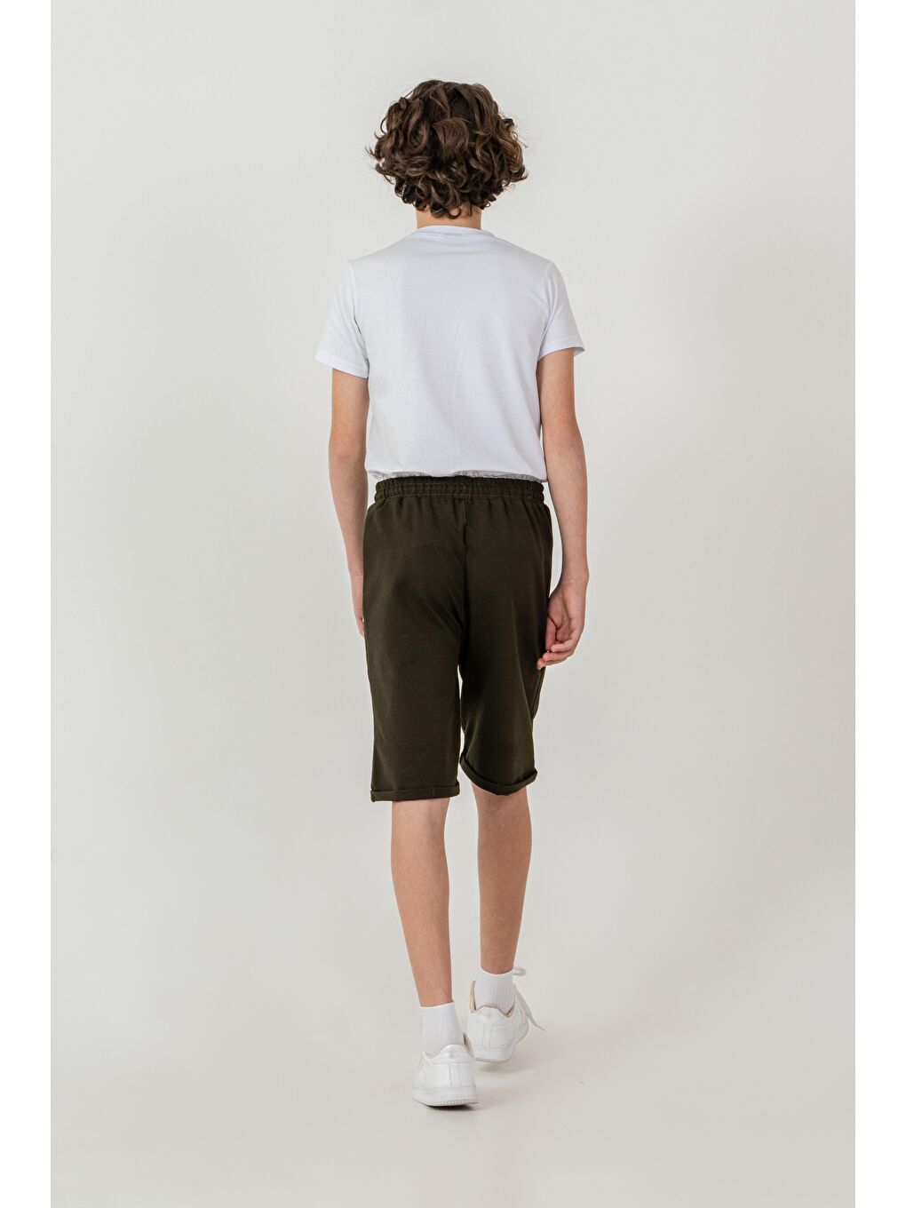 Haki Champs Baskılı Yanlar 4 Şerit Biyeli  Erkek Çocuk Şort-5