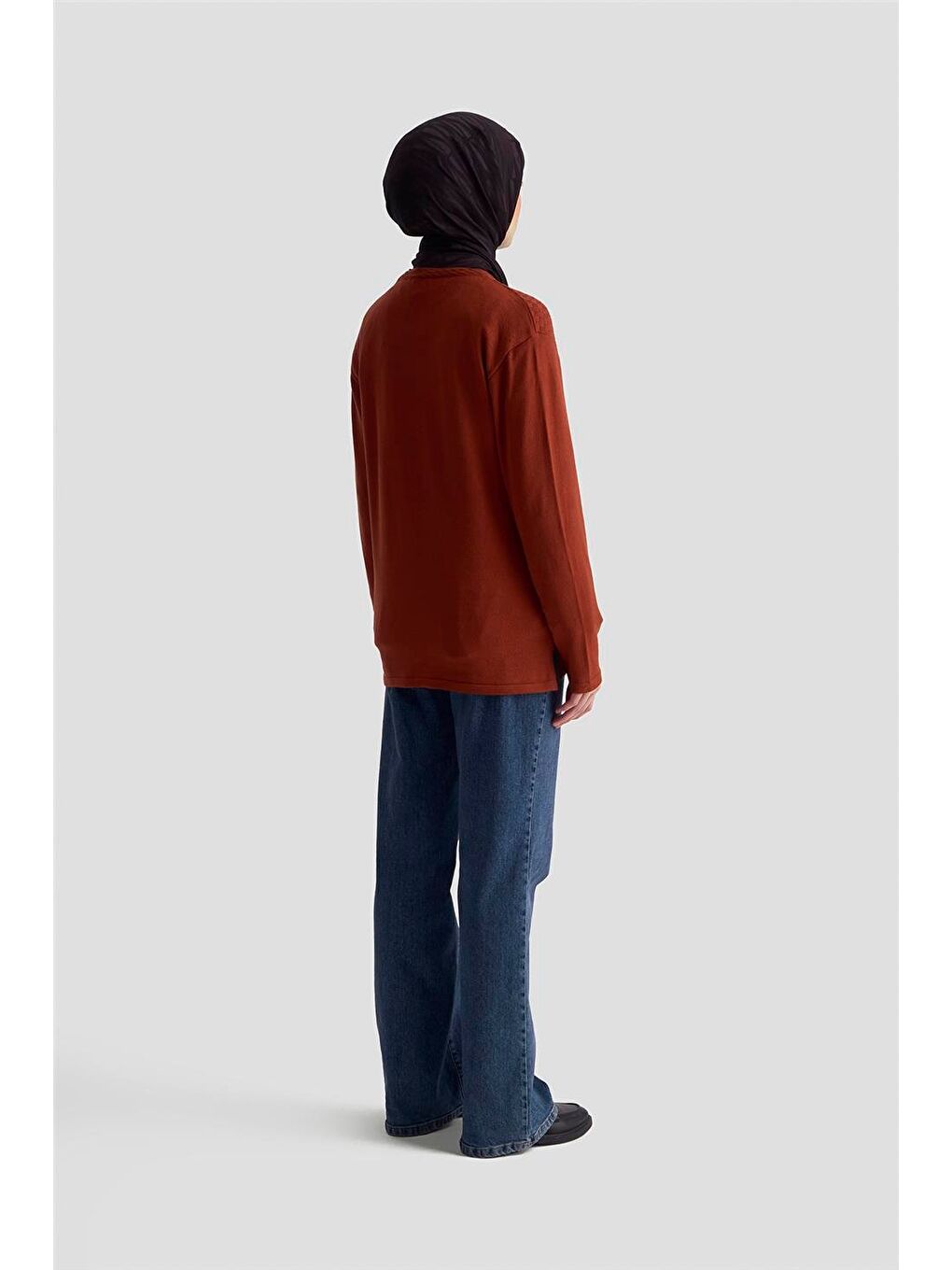 Kahverengi Desenli Kazak 25Kd7008 Kiremit-4