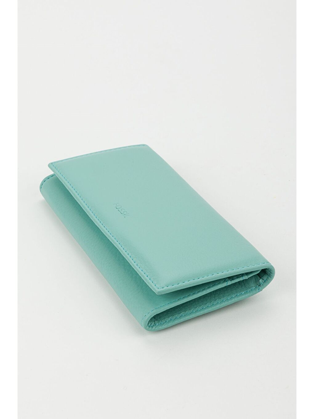 Turkuaz Kutulu Hakiki Deri Buz Mavi Büyük Boy Kadın El Portföyü Kartlık Cüzdan-3