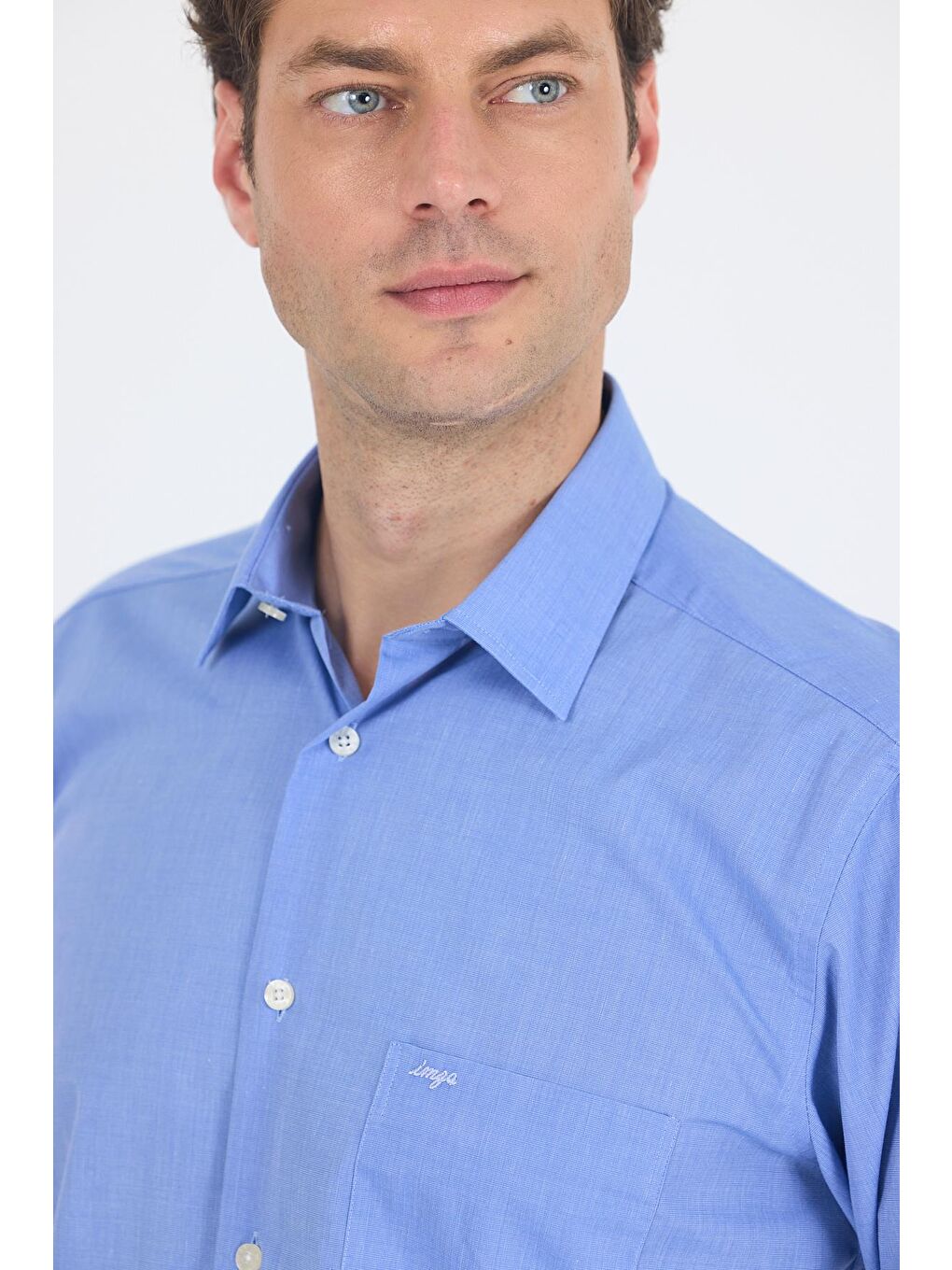 Mavi Uzun Kol Pamuklu Basic Comfort Fit Gömlek 1004250002-1