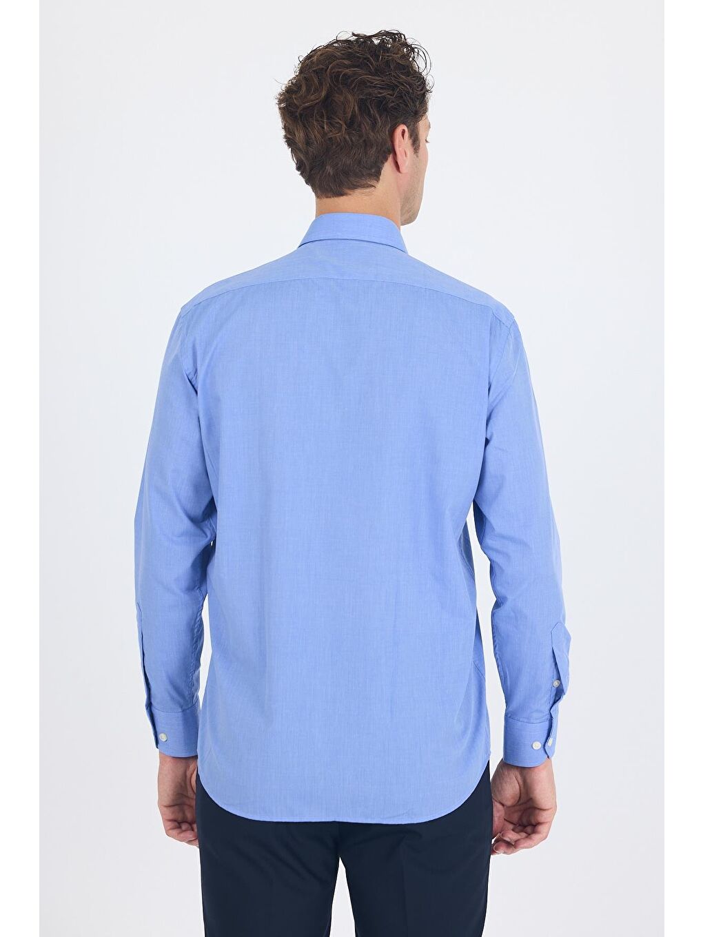 Mavi Uzun Kol Pamuklu Basic Comfort Fit Gömlek 1004250002