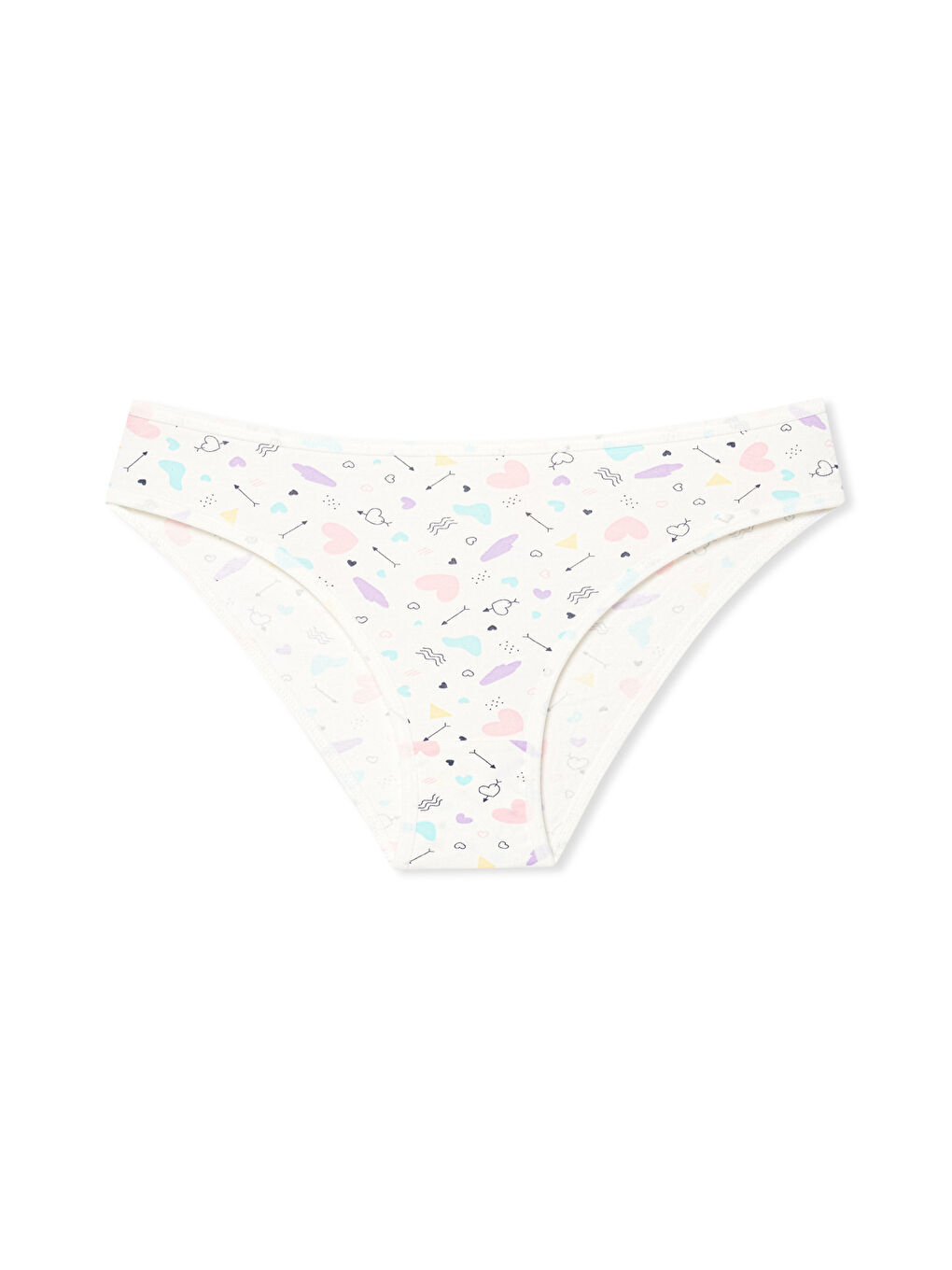 Karışık Pamuklu Desenli ve Baskılı Slip Kadın Külot 3'lü Paket-1