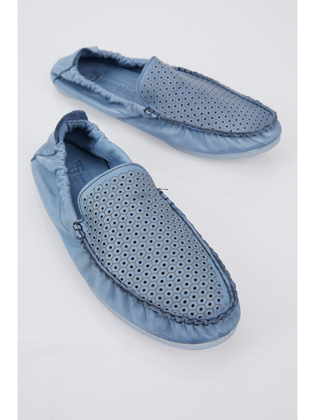 Erkek Mavi Arkası Lastikli Hakiki Deri Loafer-2