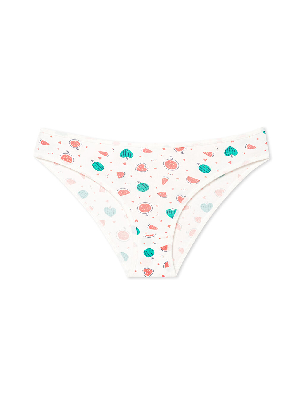 Karışık Pamuklu Desenli ve Baskılı Slip Kadın Külot 3'lü Paket-1