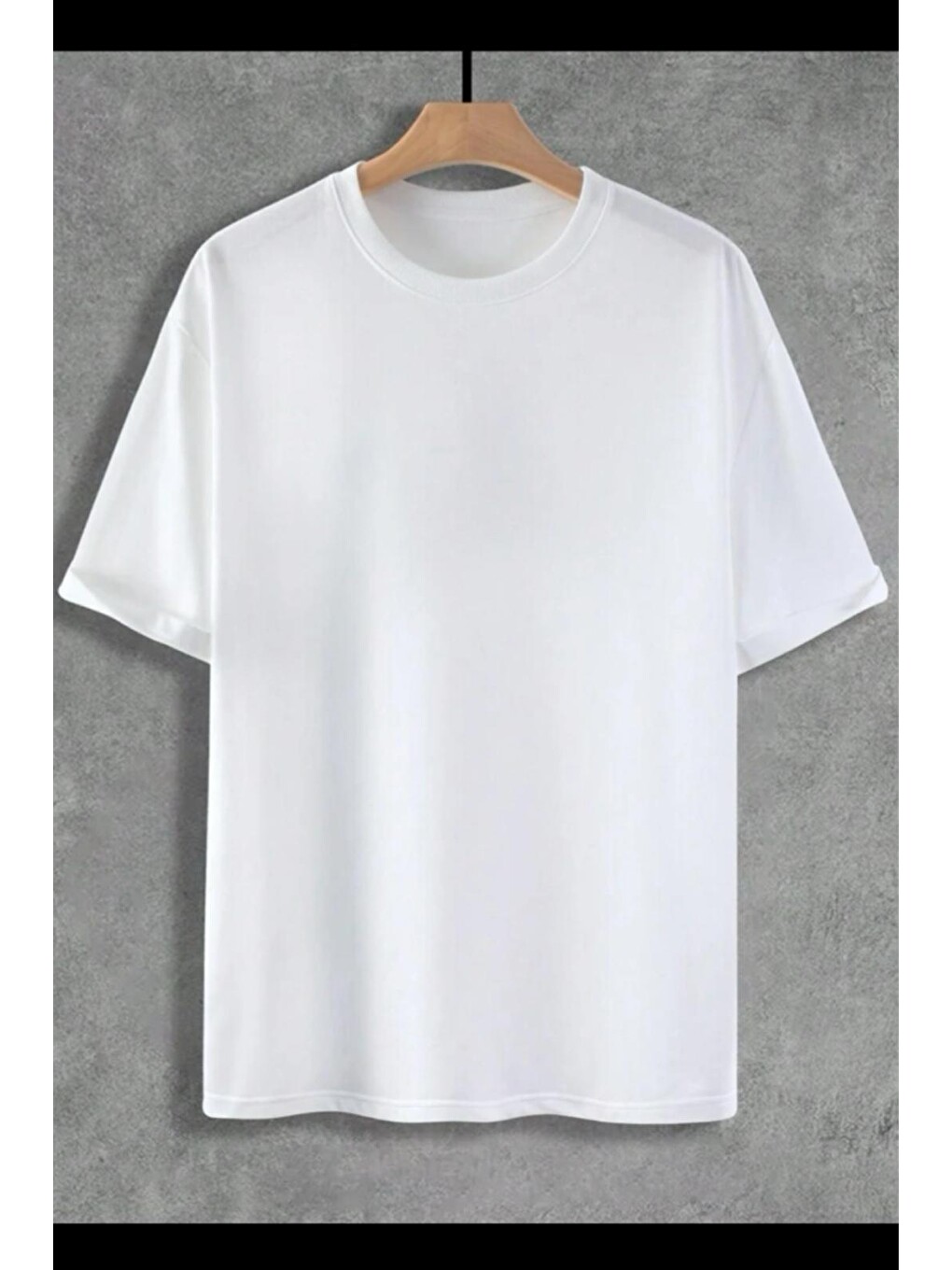 Beyaz Eagle Baskılı Bisiklet Yaka Oversize Erkek Tshirt-2