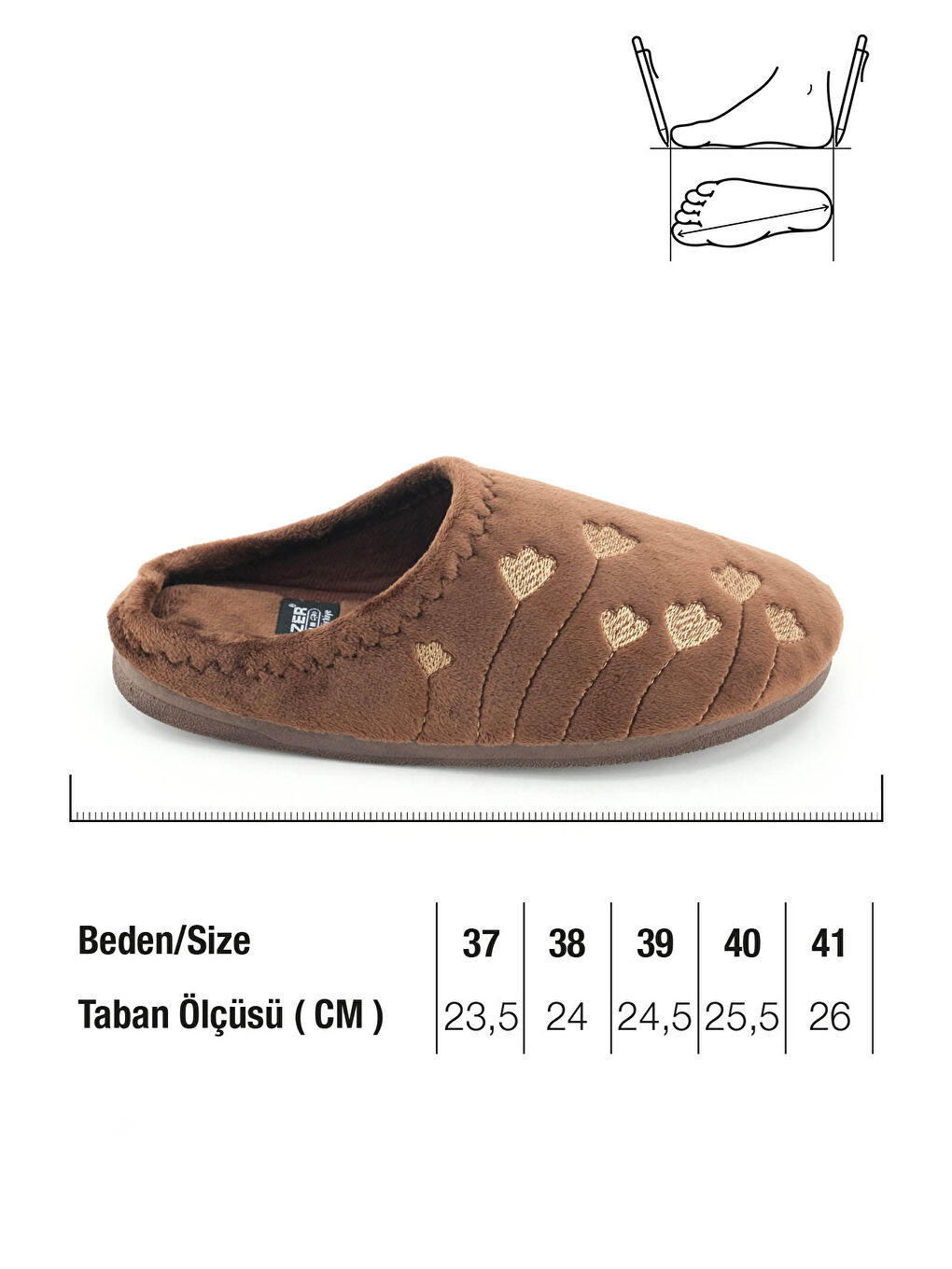 Kahverengi Kadın Kışlık PU Rahat Taban Nakışlı Tasarım Ev Bahçe Terlik-1