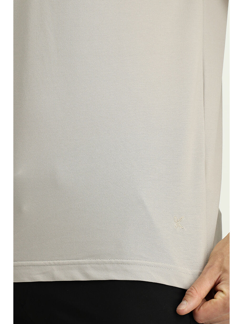 Gri Slim Fit Dar Kesim Pamuklu Polo Yaka Tişört-4