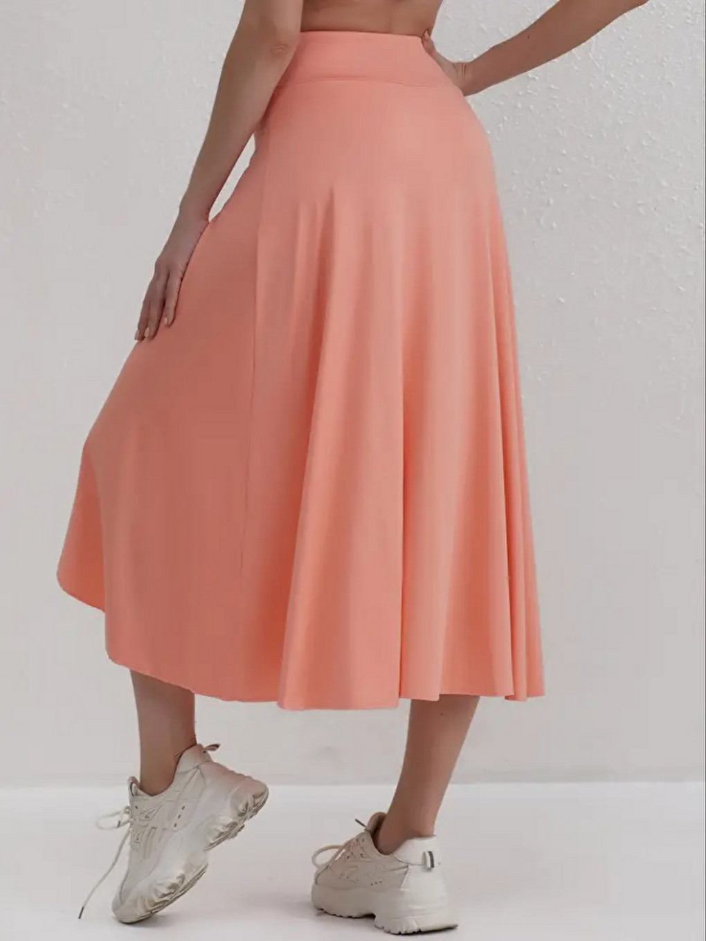 Pembe Kadın Cep Detay Taytlı Sandy Etek-2