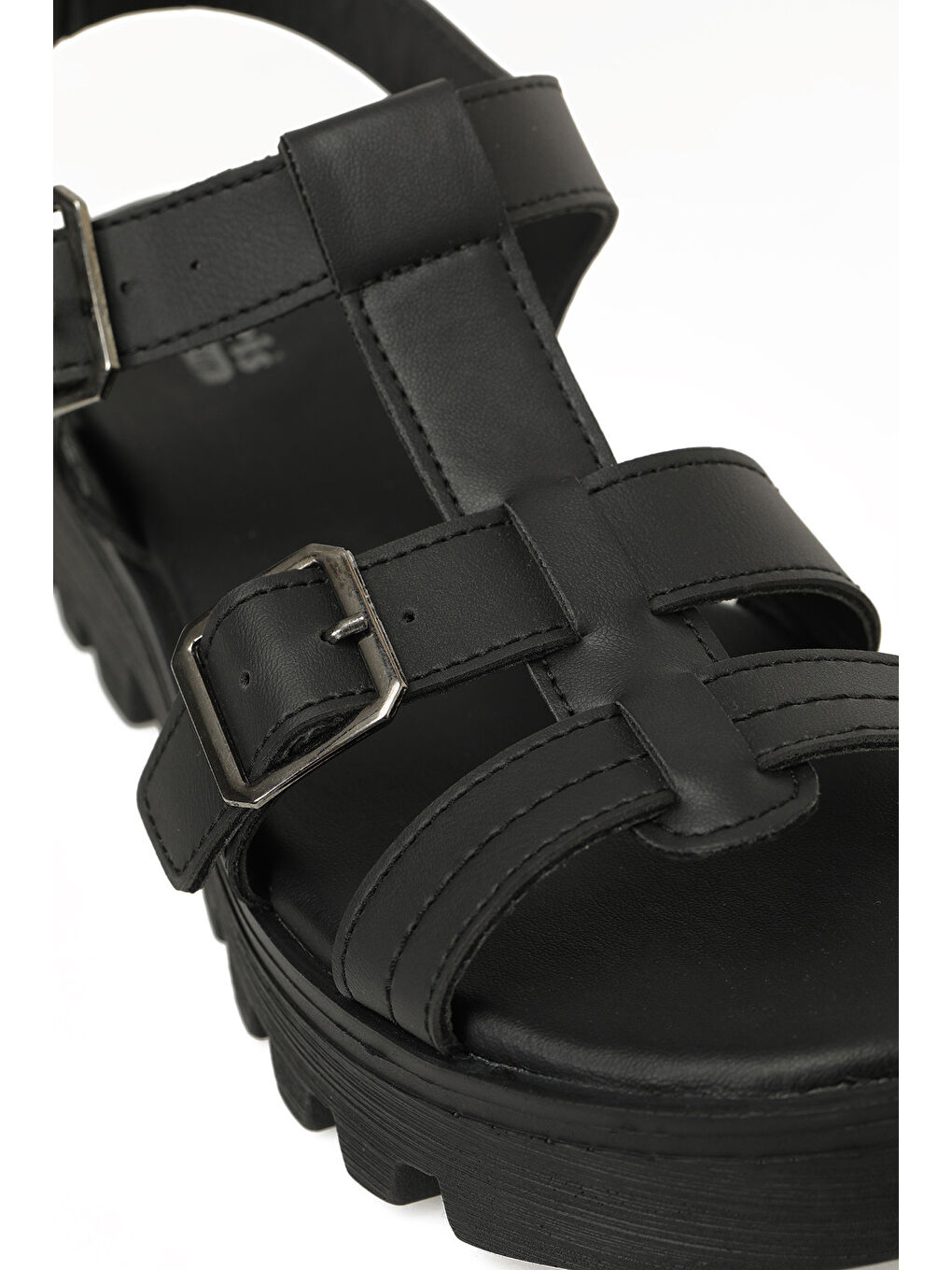 325568.Z 5FX Siyah Kadın Kalın Taban Sandalet-6