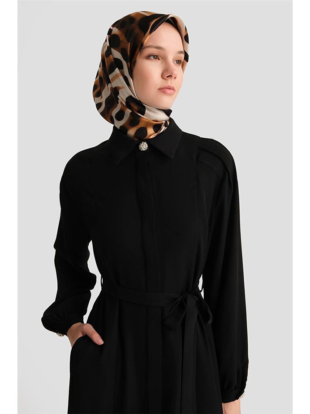 Omzu Nervürlü Pardesü 25Y8208 Siyah