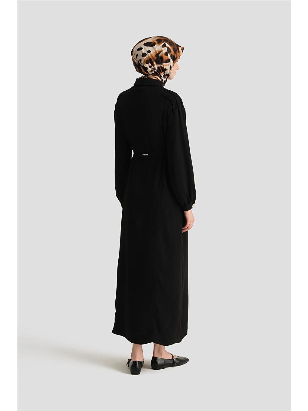 Omzu Nervürlü Pardesü 25Y8208 Siyah-2