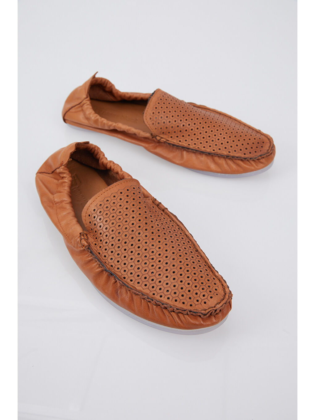 Kahverengi Erkek Taba Arkası Lastikli Hakiki Deri Loafer-1