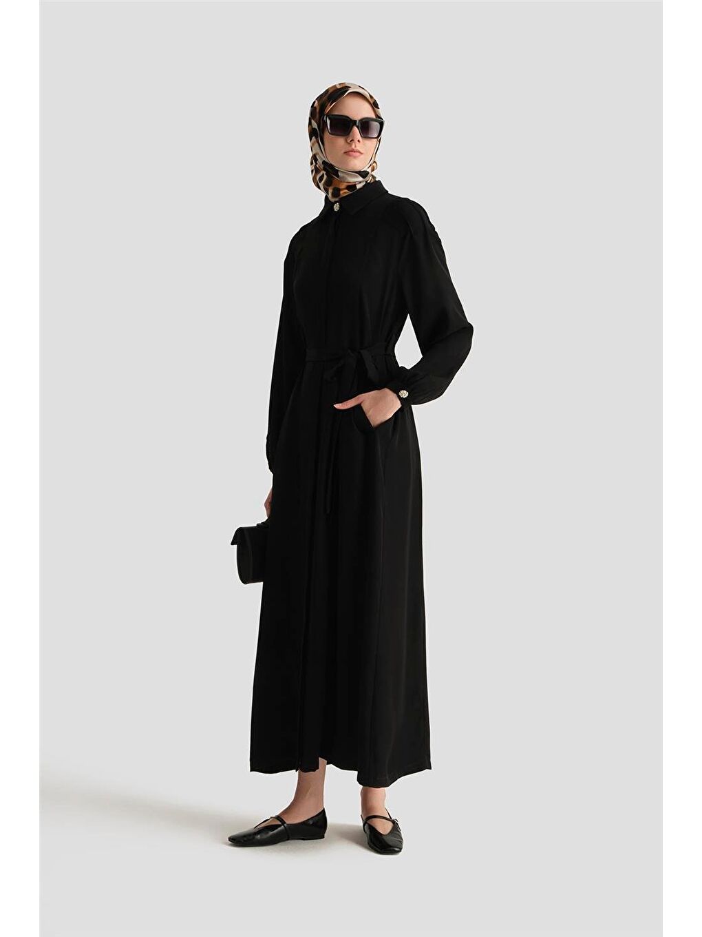 Omzu Nervürlü Pardesü 25Y8208 Siyah-3