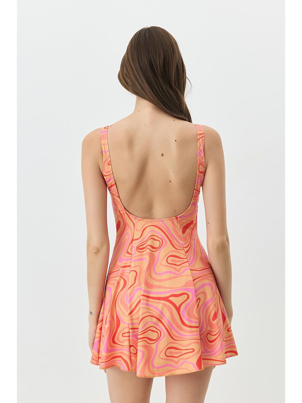 Şortlu Elbise Mayo 7490 Turuncu-4