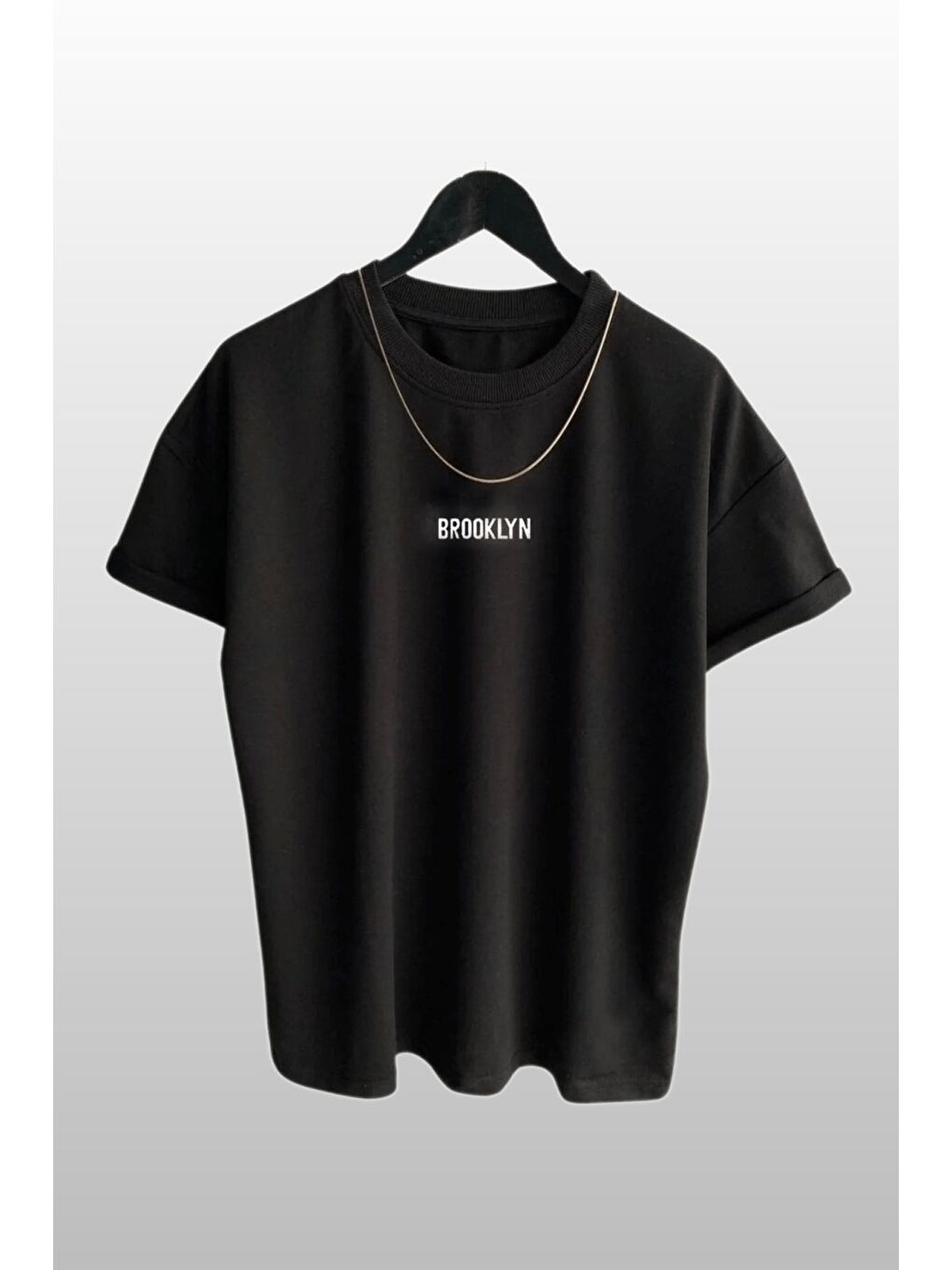 Trendseninle Kadın Brooklyn Baskılı 3lü Paket Turuncu Siyah Mavi T Shirt - 2