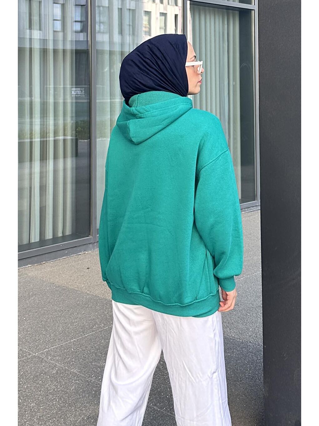 Brooklyn Baskılı Üç İplik Sweat Yeşil-3